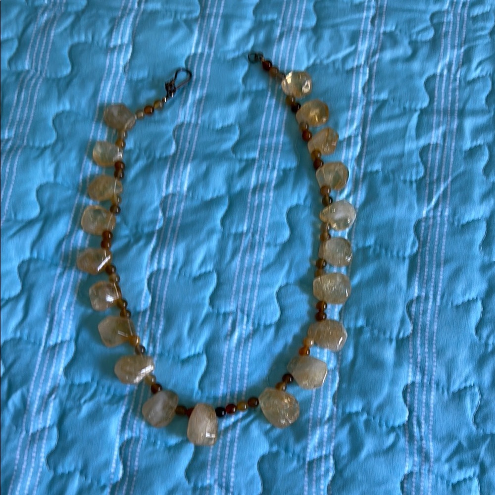 Elegant Gold and Brown Beaded Necklace